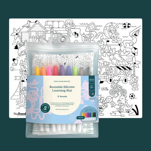 'S' Sounds Speech Therapy Colouring & Doodle Mat