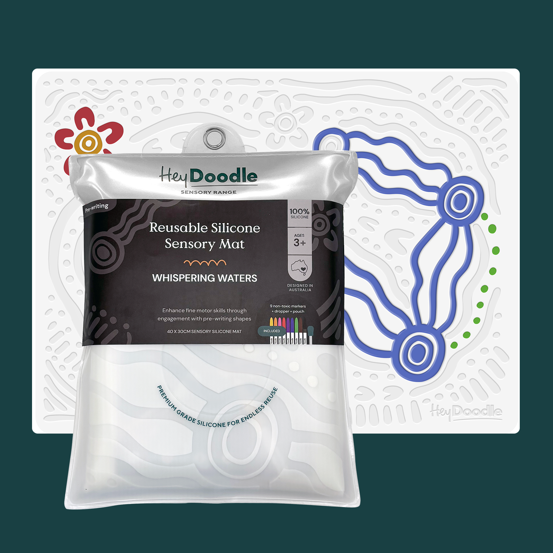 Hey Doodle Sensory Mat - Whispering Waters Hey Doodle Sensory Mat - Whispering Waters