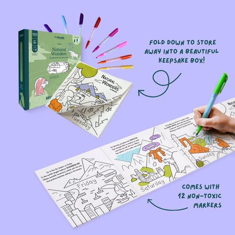 Natural Wonders Tales - Reusable Colouring Book