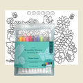 HeyDoodle’s Flower Power Doodle Mat features pastel markers and a reusable silicone mat with native flower and insect designs for colouring.