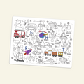 Classic Colouring & Doodle Mat (Single Mat Only) Toot Toot Honk