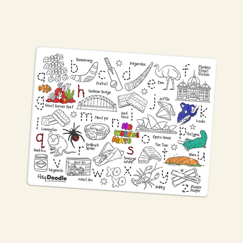 Classic Colouring & Doodle Mat (Single Mat Only) Aussie Icons
