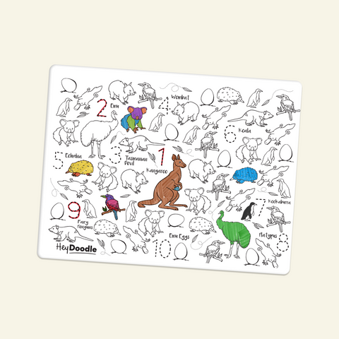 Classic Colouring & Doodle Mat (Single Mat Only) Aussie Animals
