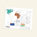 Classic Colouring & Doodle Mat (Single Mat Only) World Countries