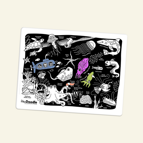 Classic Colouring & Doodle Mat (Single Mat Only) Glow in the deep