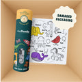 HeyDoodle Australia Mini Mats set (damaged packaging) featuring a square silicone activity mat with an alphabet theme and a cylindrical silicone container decorated with animal illustrations.