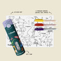HeyDoodle Aussie Animals Mini Mat is an A4 silicone doodle mat with kangaroo, koala, platypus, 3 markers in yellow, red and purple, and a green and purple gift tube.