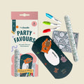 HeyDoodle Sugar & Spice Sketchband Party Favours (4 pack) features silicone animal bands, 3 markers, and vivid, kid-friendly packaging.
