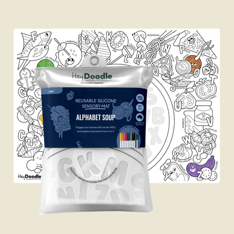 Alphabet Soup Sensory Colouring & Doodle Mat