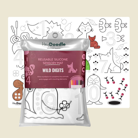 Wild Digits Sensory Colouring & Doodle Mat