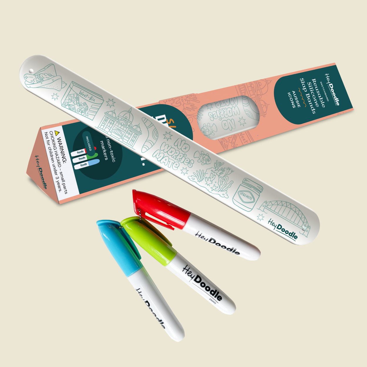 Aussie Icons Sketchband - Reusable Colouring & Doodle Slap Bracelet ...