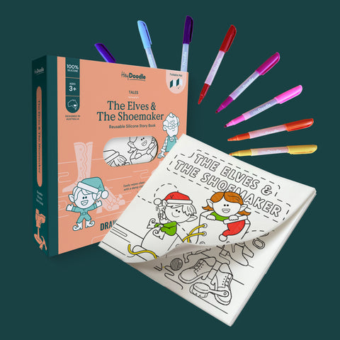 The Elves & The Shoemaker Tales - Reusable Colouring Book