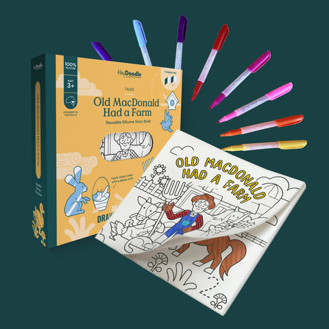 Old MacDonald Had a Farm Tales - Reusable Colouring Book