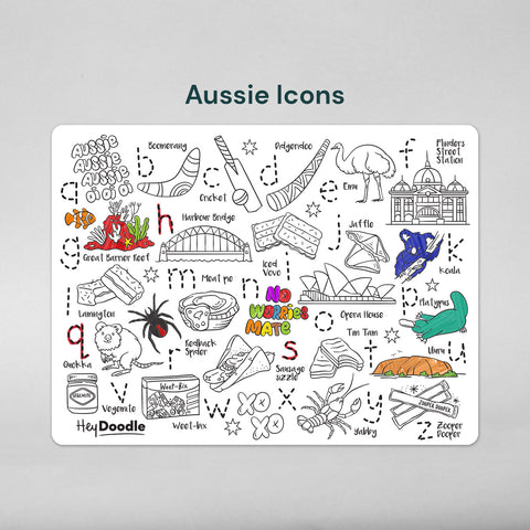 Aussie Icons Classic Colouring & Doodle Mat