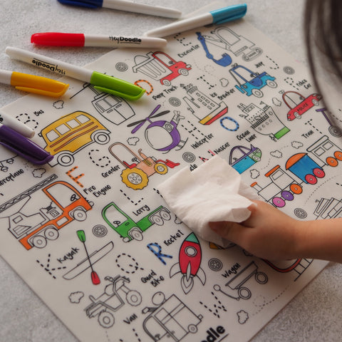 Toot Toot Honk Classic Colouring & Doodle Mat